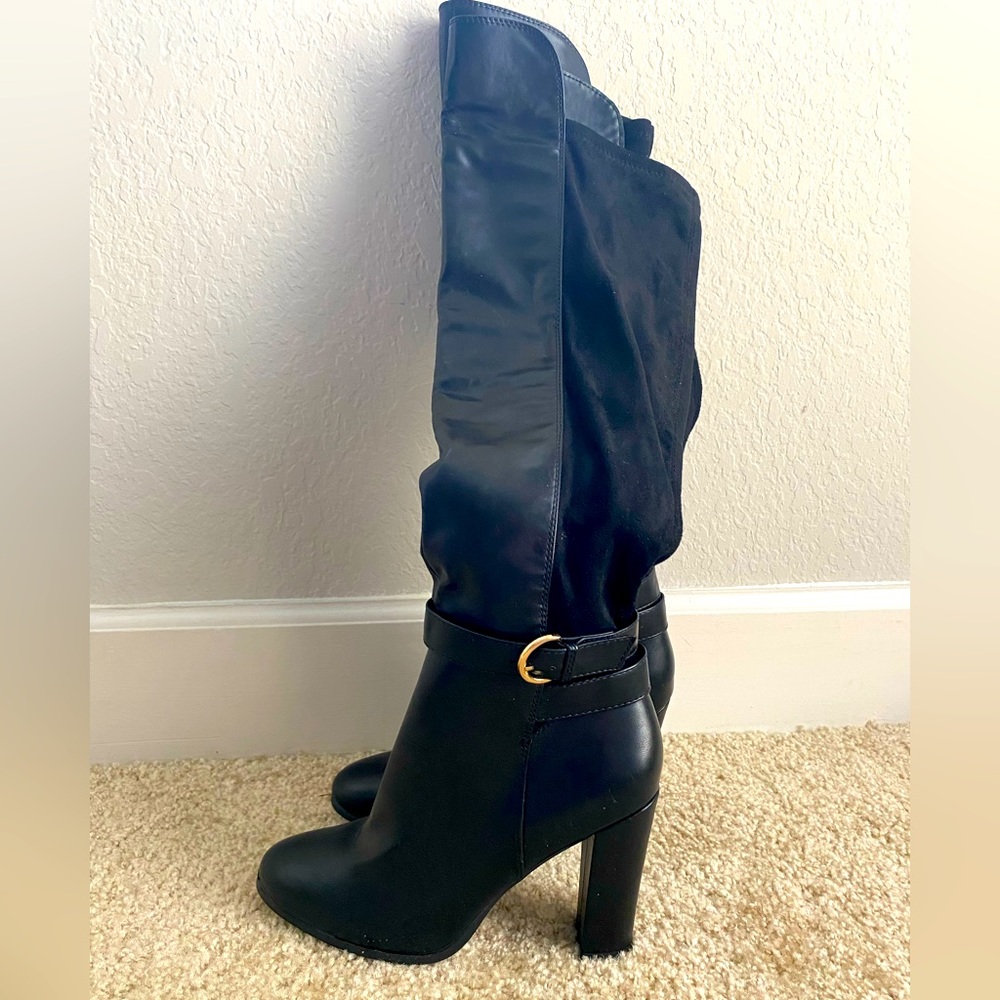 Black knee high boots